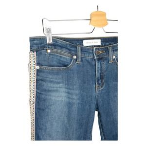 Embroidered Stripe Medium Wash Jeans Size 28